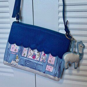Cath Kidston 25th Anniversary Cross Body Bag Blue Christmas Dog Limited